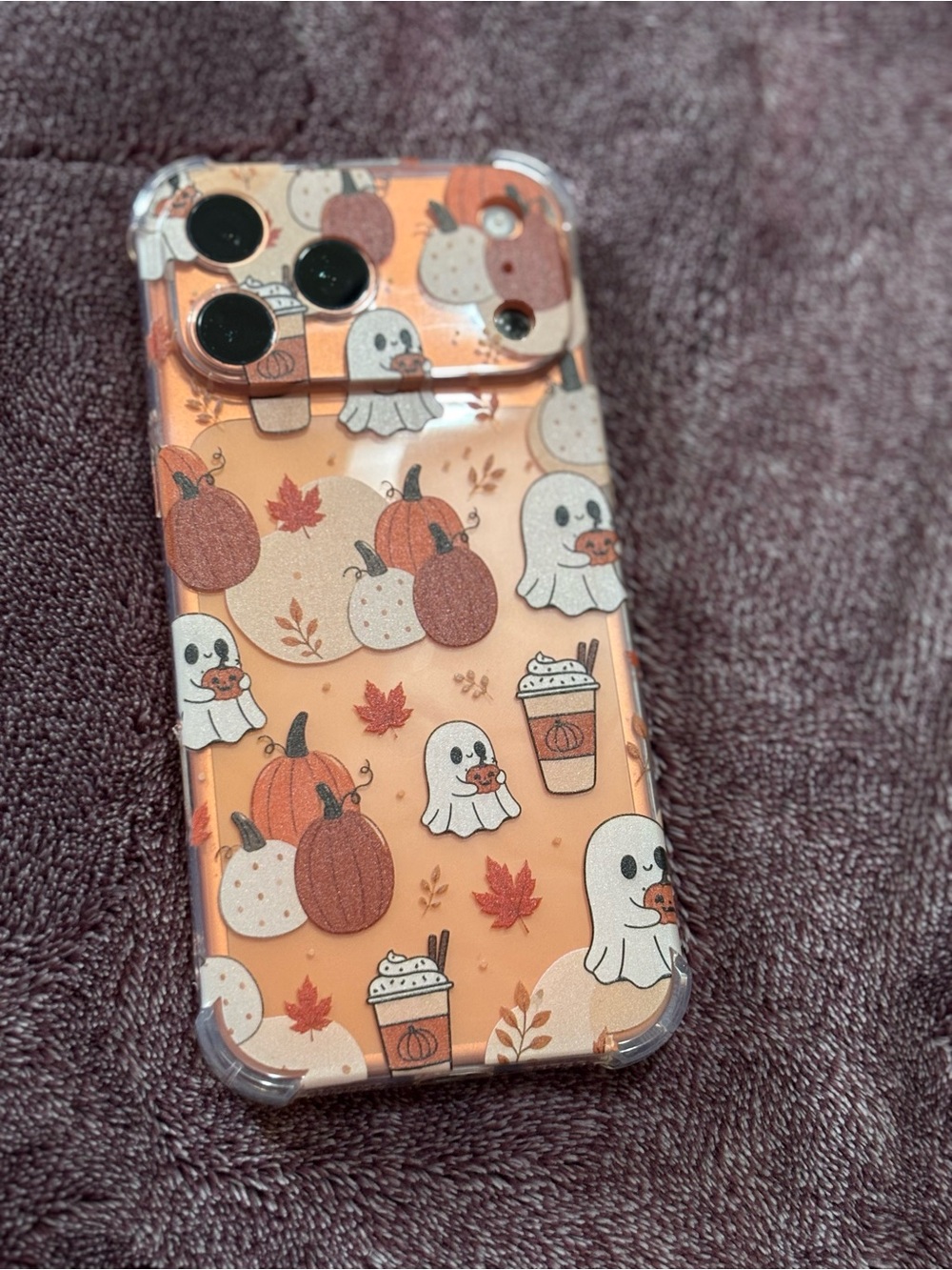Halloween Pumpkin Ghost iPhone Case - Orange